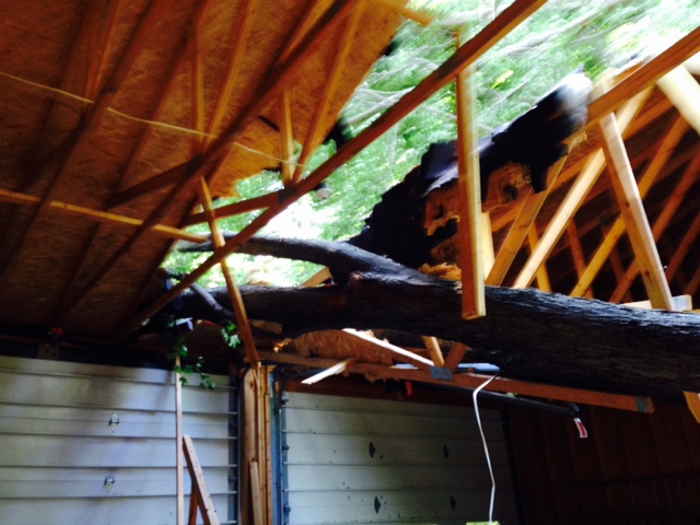 Storm Damage Interior Roof